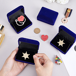 Plastic Cover with Velvet Brooch Packing Boxes&nbsp;VBOX-WH0012-07B