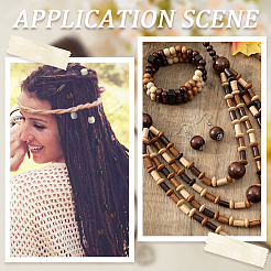 200Pcs 4 Colors Natural Wooden Beads&nbsp;WOOD-SC0001-74
