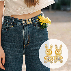 10Pcs 5 Colors Rabbit Shape Alloy Adjustable Jean Button Pins&nbsp;AJEW-DC0001-17