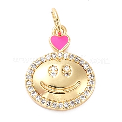Brass Micro Pave Clear Cubic Zirconia Pendants&nbsp;KK-A157-02G