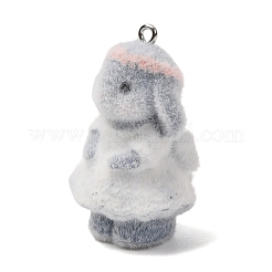 Anmial Theme Flocking Opaque Resin Pendants&nbsp;RESI-G130-01G