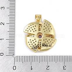 Rack Plating Brass Micro Pave Cubic Zirconia Pendants&nbsp;KK-K341-49G-02