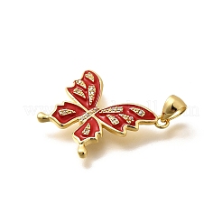 Rack Plating Brass Micro Pave Cubic Zirconia Enamel Pendants&nbsp;KK-L226-003G-03