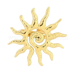 Ion Plating(IP) Textured Sun 304 Stainless Steel Adjustable Rings for Women&nbsp;X-RJEW-H231-01G