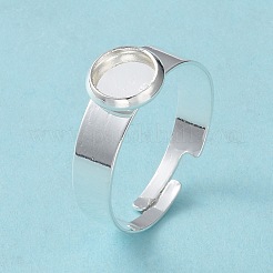 Adjustable 201 Stainless Steel Finger Rings Components&nbsp;STAS-G187-01S-6mm