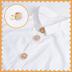 4Pcs 2 Colors Alloy Rhinestone Cufflinks&nbsp;HJEW-NB00220