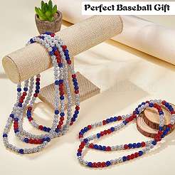 Polymer Clay Rhinestone Round Beaded Necklaces&nbsp;NJEW-SW00049-02