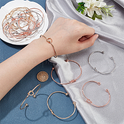 18Pcs 3 Colors Iron Heart Open Cuff Bangle for Women&nbsp;BJEW-NB0001-05