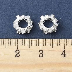 Brass Micro Pave Cubic Zirconia Rondelle European Beads&nbsp;FIND-B046-02S