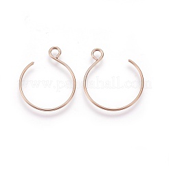 Ion Plating(IP) 304 Stainless Steel Earring Hooks&nbsp;STAS-O119-10RG-A