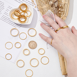 27Pcs 27 Style Stainless Steel Finger Rings for Women&nbsp;RJEW-UN0003-04G