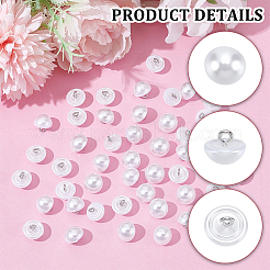 50Pcs 1-Hole Brass ABS Plastic Imitation Pearl Shank Buttons&nbsp;KY-CY0001-17