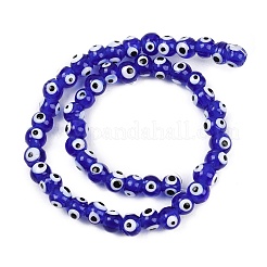 Handmade Evil Eye Lampwork Beads Strands&nbsp;LAMP-Z021-01B