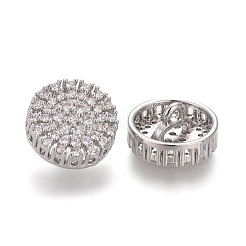 Brass Micro Pave Clear Cubic Zirconia Shank Buttons&nbsp;KK-H738-22P