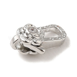 Brass Micro Pave Clear Cubic Zirconia Lobster Claw Clasps&nbsp;LS-KK-K371-11A-P
