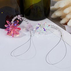 2Pcs 2 Styles Flower & Snowflake Glass Pendant Decorations&nbsp;HJEW-FH0001-83
