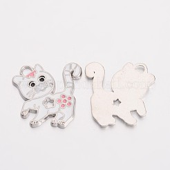 Alloy Enamel Kitten Pendants&nbsp;X-EA556Y-1