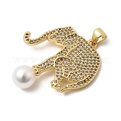 Brass Micro Pave Cubic Zirconia Pendants&nbsp;KK-H267-064G