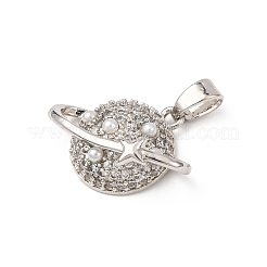 Brass Micro Pave Cubic Zirconia Pendants&nbsp;KK-F917-05A-P