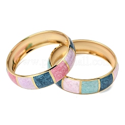 304 Stainless Steel Enamel Bangles for Women&nbsp;BJEW-D408-38G