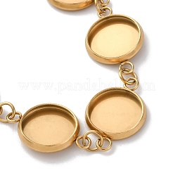 Ion Plating(IP) 304 Stainless Steel Bracelets Making with Round Tray&nbsp;BJEW-H600-16G