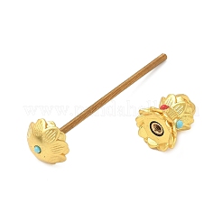 Lotus Shape Brass Screw Peg Bails&nbsp;KK-NH0008-06MG