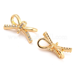 Brass Micro Pave Clear Cubic Zirconia Connector Charms&nbsp;KK-D048-05G