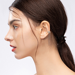 4Pcs 3 Style Plastic Imitation Pearl Cuff Earrings with Crystal Rhinestone&nbsp;EJEW-FI0001-30