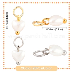 40Pcs 2 Colors ABS Imitation Pearl Pendants&nbsp;PALLOY-YW00193