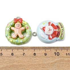 Christmas Opaque Resin Pendants&nbsp;RESI-I348-01A