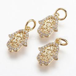 Brass Micro Pave Cubic Zirconia Charms&nbsp;ZIRC-G079-03-NR