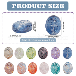 96Pcs 12 Colors Handmade Lampwork Beads&nbsp;LAMP-PH0001-34