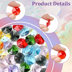 48Pcs 8 Colors Electroplate Glass Links Connectors&nbsp;EGLA-FS0001-48