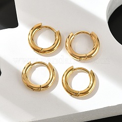 Ion Plating(IP) 304 Stainless Steel Huggie Hoop Earrings&nbsp;EJEW-G272-01-8mm-G