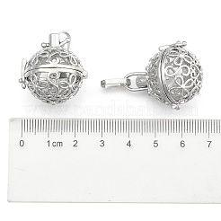 Eco-Friendly Hollow Brass Round Cage Pendants&nbsp;KK-L143-02-NR