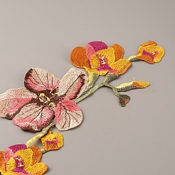 Flower Pattern Polyester Computerized Embroidery Cloth Sew on Appliques&nbsp;PATC-WH0001-95A