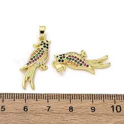 Brass Micro Pave Cubic Zirconia Pendants&nbsp;KK-F903-04G