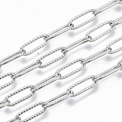 Tarnish Resistant 304 Stainless Steel Textured Paperclip Chains&nbsp;CHS-S006-JN954-1