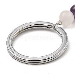 Natural Amethyst Cone Pendant Keychain&nbsp;G-Z033-08P-03
