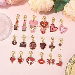 12Pcs 12 Styles Alloy Enamel Pendant Decorations&nbsp;HJEW-FS00078-03
