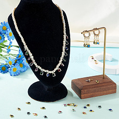 72Pcs 12 Styles Rack Plating Brass Glass Charms&nbsp;KK-TA0001-78