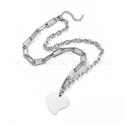 Non-Tarnish 304 Stainless Steel Paperclip Chains & Cable Chain Jewelry Sets&nbsp;SJEW-K153-14P