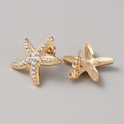 Alloy Rhinestone Stud Earrings&nbsp;EJEW-WH0012-128G