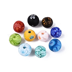 Handmade Millefiori Glass Round Beads&nbsp;LA-N001-01E-13MM