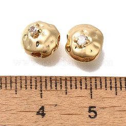 Brass Micro Pave Cubic Zirconia Beads&nbsp;KK-Q001-21G