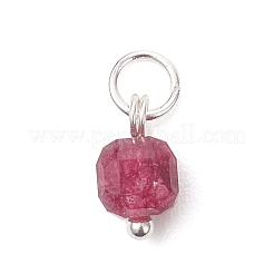 Natural Colorful Tourmaline Table Cut Cube Charms with 304 Stainless Steel Findings&nbsp;PALLOY-JF04875