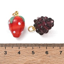 Brass & Handmade Lampwork Pendants&nbsp;PALLOY-JF06029