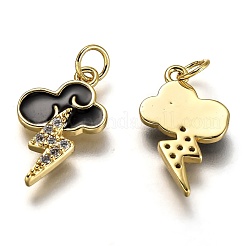 Brass Micro Pave Clear Cubic Zirconia Pendants&nbsp;ZIRC-B0003-22G