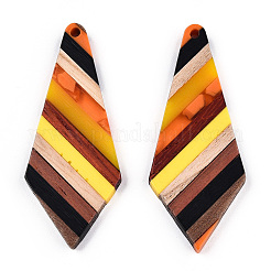 Transparent Resin & Walnut Wood Big Pendants&nbsp;RESI-TAC0017-48-B01