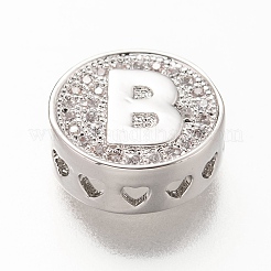 Platinum Plated Brass Micro Pave Cubic Zirconia Multi-Strand Links&nbsp;KK-P191-01B-P
